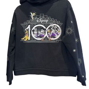 Disney 100th zip up hoodie celebration Black White purple  preowned